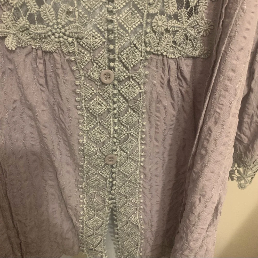 Paposon Lace Crinkle Top Sz XL - Picture 9 of 16